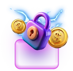 Secure transactions icon with lock symbol.